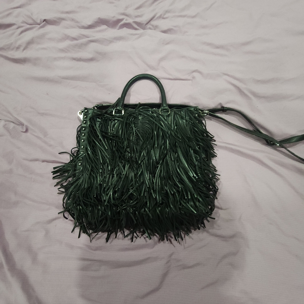 Fringed Black Leather Prada Crossbody HandBag 100% Authentic - Picture 4 of 13
